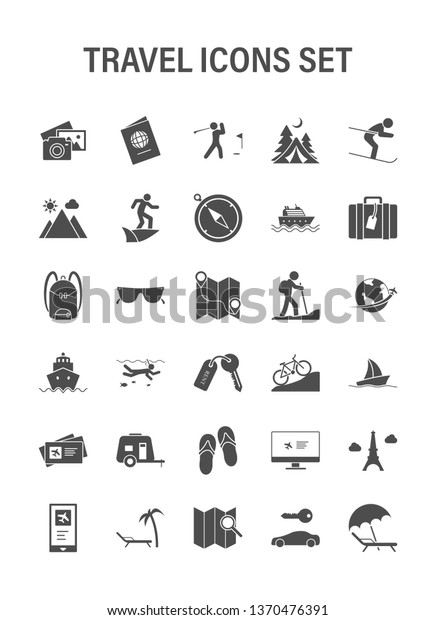Travel and\
vacation icon set. Vector\
illustration