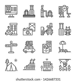 Travel and vacation icon set.Vector illustration
