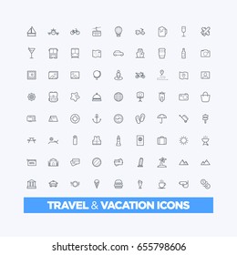 Travel and vacation icons