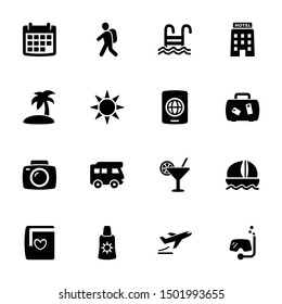 Travel & Vacation Icons In Black Color - Set 1