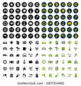 Travel and vacation icons set