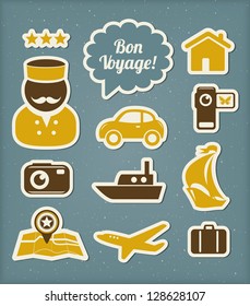 Travel and vacation icons set