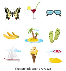 Travel and Vacation icons set