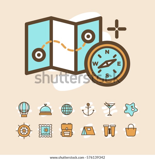 Travel and vacation icons\
set