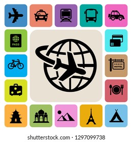 Travel and vacation Icons set .Illustration eps10