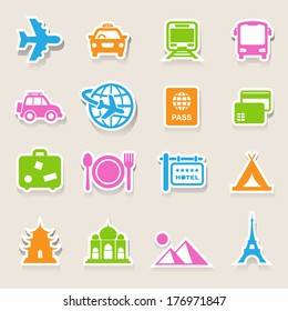 Travel and vacation Icons set .Illustration eps10