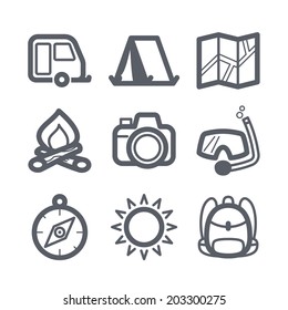 Travel and vacation Icons set Illustration set // 04