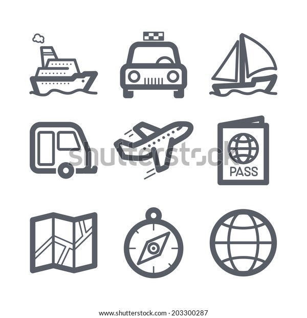 Travel and\
vacation Icons set Illustration set //\
04
