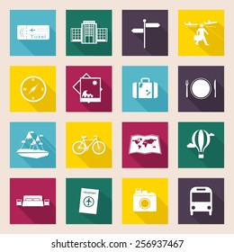 Travel and vacation Icons set . Vector illustration