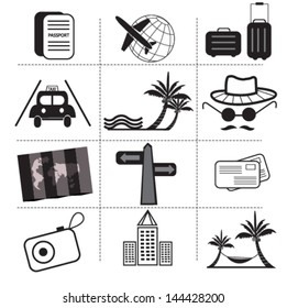 Travel and Vacation Icons, vector illustration