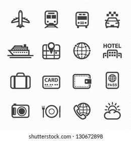 Travel And Vacation Icons With White Background