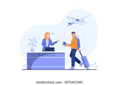 Travel Vacation Illustration concept. Flat illustration isolated on white background.