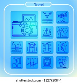 travel, vacation, line icon, illustration