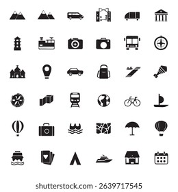 Travel and Vacation Line Icons Editable Stroke