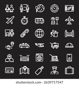 Travel and Vacation Line Icons Editable Stroke