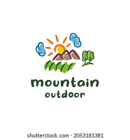 Travel, vacation logo design. Template logo of the island. Travel around the island vector illustration
