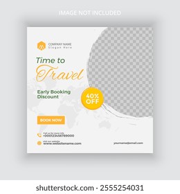 Travel vacation modern business flat social media banner instagram post
