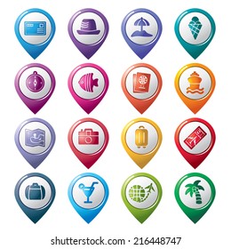 Travel and Vacation Pointer Icons