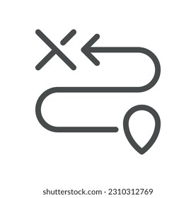 Travel and vacation related icon outline and linear vector.