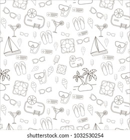 Travel / vacation / seaside seamless pattern. Vector illustration