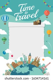 Travel, vacation, sightseeing vector illustration (for poster,flyer etc.)
