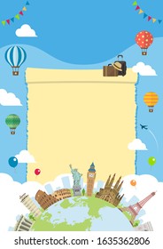 Travel, vacation, sightseeing vector illustration (for poster,flyer etc.)  no text
