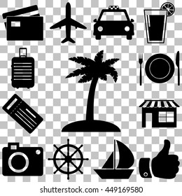 Travel and vacation signs set. Vector illustration