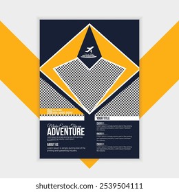 Travel Vacation Tour Agency Flyer Template Design. Holiday, summer travel, and tourism flyer or poster template design.