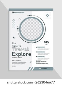 Travel Vacation Tour Agency Flyer Template Design Vector Illustration