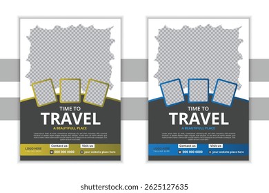 Travel Vacation Tour Agency Flyer Template Design. Holiday, Summer travel and tourism flyer or poster template design. Travel Flyer template design. Business Brochure, Flyers infographic magazine post