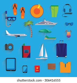 Travel, vacation, tourism. Icons. Elements for design.