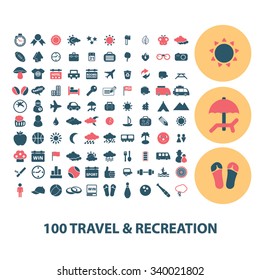 travel, vacation, tourism icons, signs vector concept set for infographics, mobile, website, application
