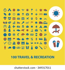 travel, vacation, tourism icons, signs vector concept set for infographics, mobile, website, application
