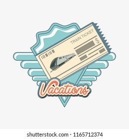 travel vacation train ticket icon vector ilustration