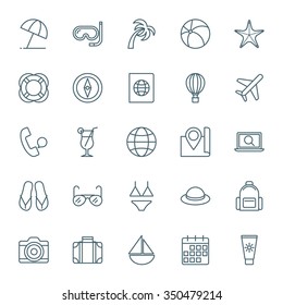 Travel And Vacation Vector Icons Set