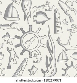 Travel and vacation vintage seamless pattern. Seamless background