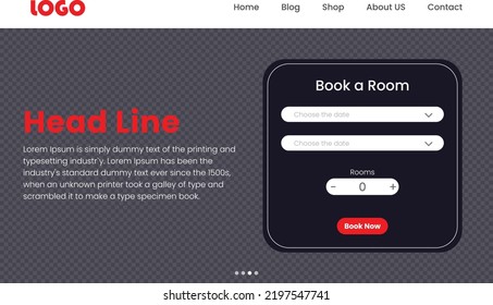 Travel Vacation web page template. 
