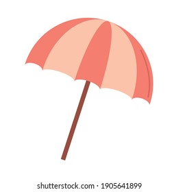 travel vacations beach umbrella protection isolated vector icon vector illustration