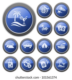 Travel and vacations button set