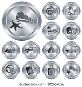 Travel and vacations button set