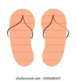 vacaciones de viaje flip flops aislado icono vectorial ilustración