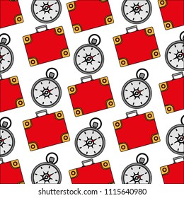 travel vacations suitcase and compass background