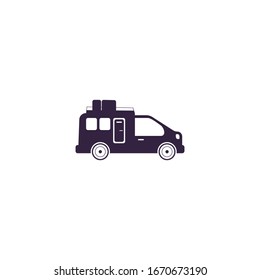 Travel van vector icon design. Camper van icon.