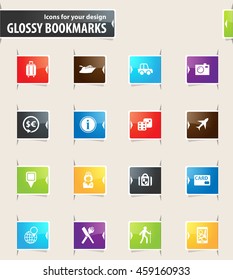 Travel vector bookmark icons for your design