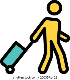 travel vector colour line icon