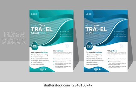 Travel vector flyer design template