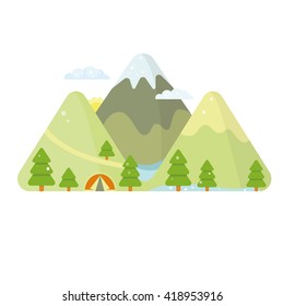 Travel Vector icon isolated. Mountains logotype. 