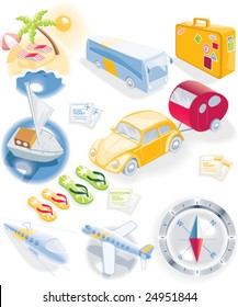 Travel vector icon set