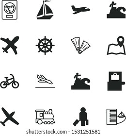 travel vector icon set such as: navigate, inspection, cruise, passport, exercise, pointer, x, wheel, 10, location, steam, swim, discovery, pulling, sailing, subway, captain, xray, tropical, steering