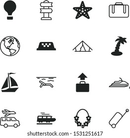 travel vector icon set such as: necklace, watersport, sail, bike, starfish, wave, tourist, web, guidepost, jet, planet, sunlight, world, regatta, diplomat, sailing, document, handbag, shuttle, empty